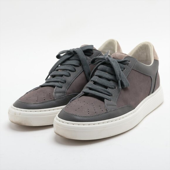 Brunello Cucinelli Leather Suede Sneaker Brown x Gray - Picture 1 of 15